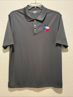 Lands' End Men's Charcoal Polo with Red, White & Blue Texas Patch